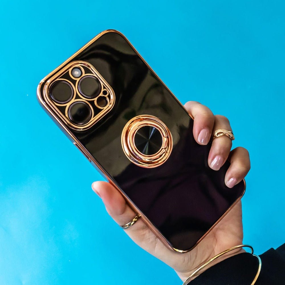 Aere Luxury Plated iPhone Case With Ring For Series 14 and 15 - Astra Cases