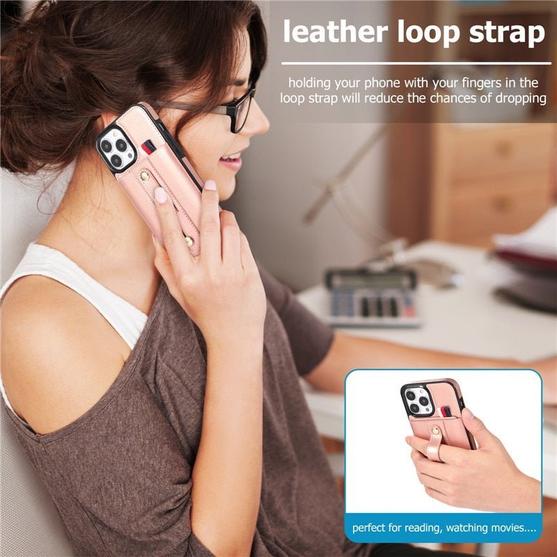 Leo Retro Leather Case with Card Slot For iPhone 15 Series - Astra Cases