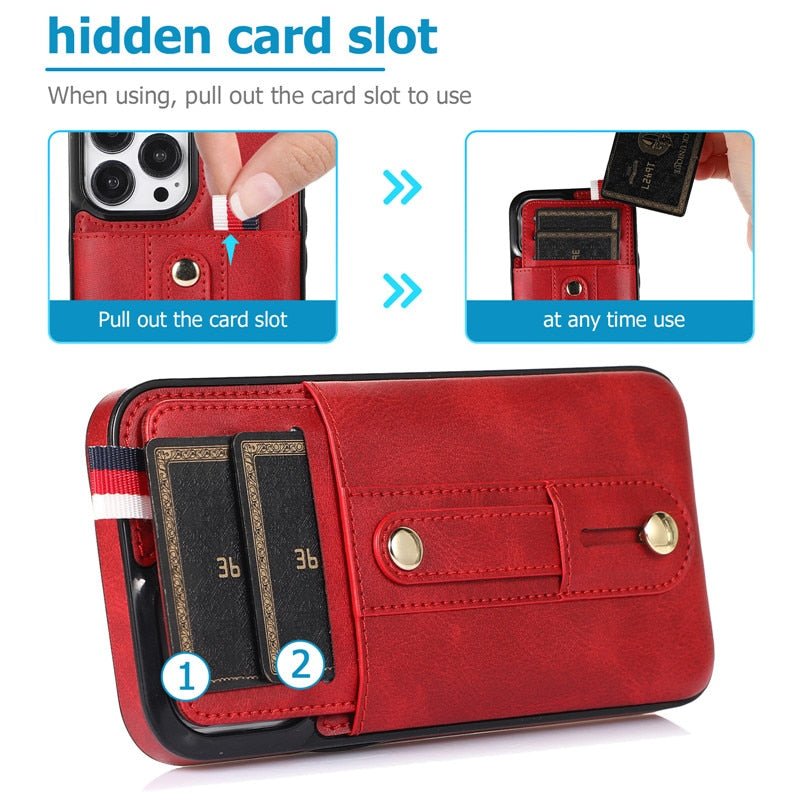 Leo Retro Leather Case with Card Slot For iPhone 15 Series - Astra Cases