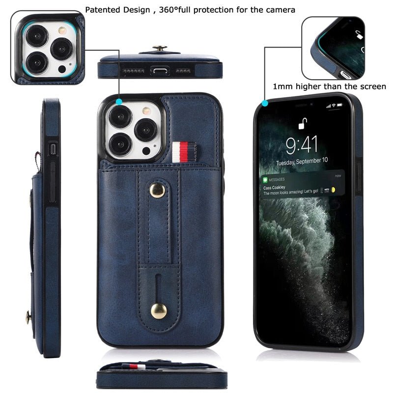 Leo Retro Leather Case with Card Slot For iPhone 15 Series - Astra Cases
