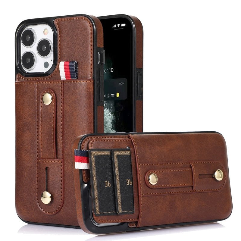 Leo Retro Leather Case with Card Slot For iPhone 15 Series - Astra Cases