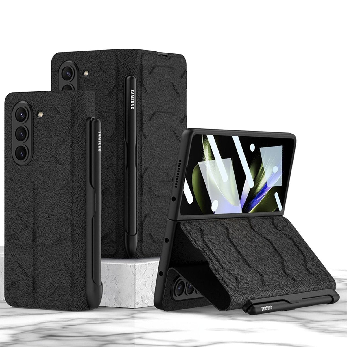 Galaxy Z Fold 5 Case | Tauri Premium Leather Wallet Case with Pen & Card Slots | Shockproof, Non-slip, Supports Wireless Charging Galaxy Z Fold 5 Case | Tauri Premium Leather Wallet Case with Pen & Card Slots | Shockproof, Non-slip, Supports Wireless Charging