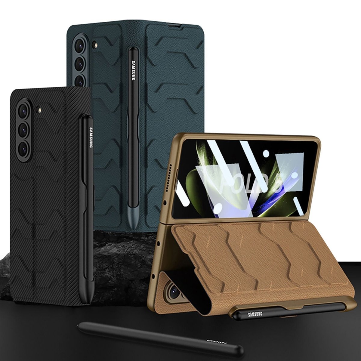 Tauri Leather Case for Galaxy Z Fold With Side Pen Slot - Astra Cases