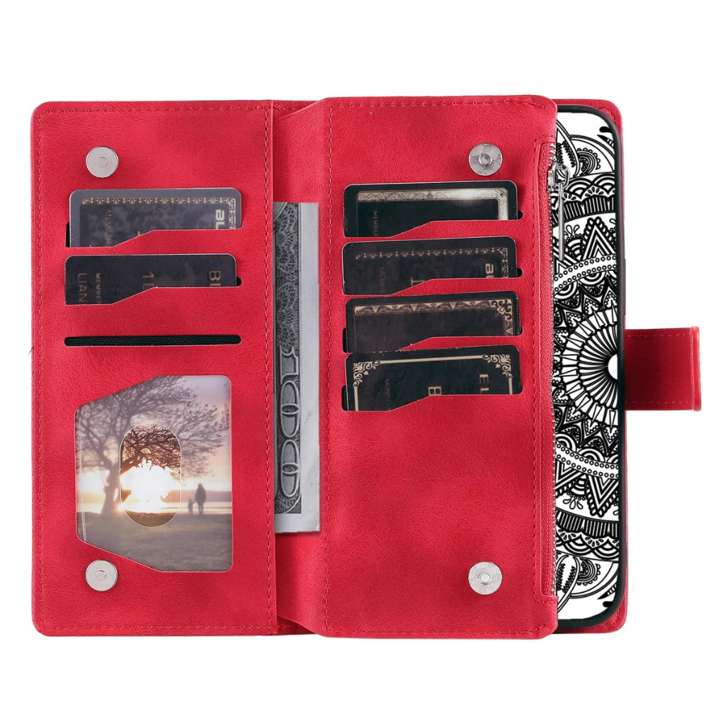 Erro Magnetic Leather Wallet Case With Straps For Galaxy A Series