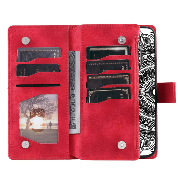 Erro Magnetic Leather Wallet Case With Straps For Galaxy A Series