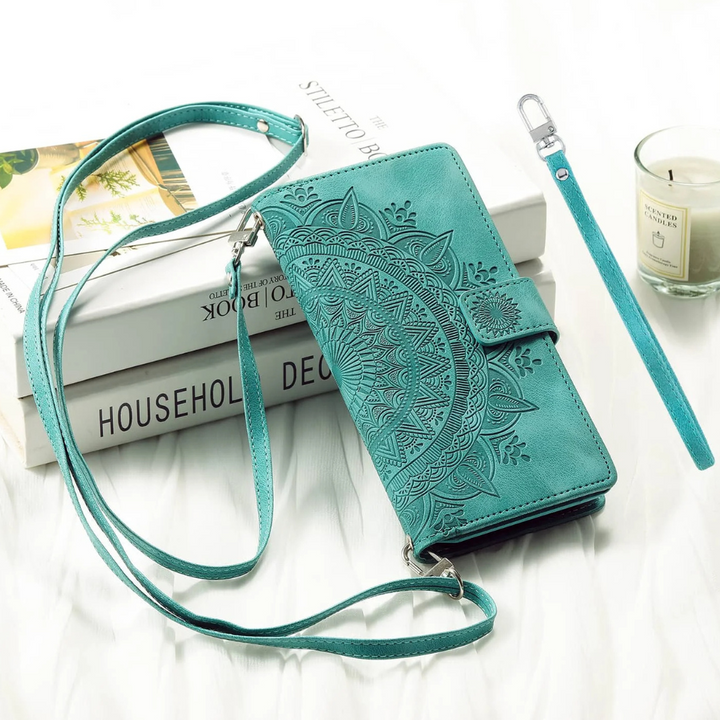 Educo Magnetic Leather Wallet Case With Straps For Galaxy S Series