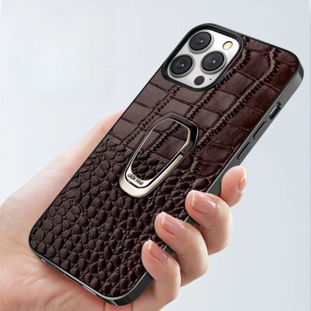 Adepto Leather iPhone Case With Ring - Astra Cases