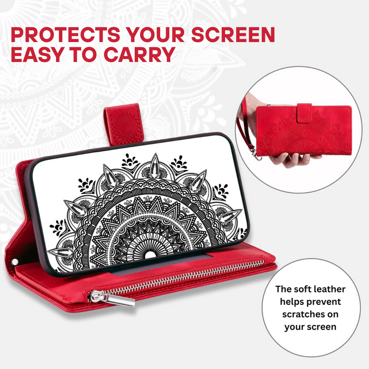 Erro Magnetic Leather Wallet Case With Straps For Galaxy A Series