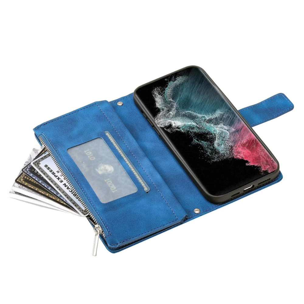 Educo Magnetic Leather Wallet Case With Straps For Galaxy S Series
