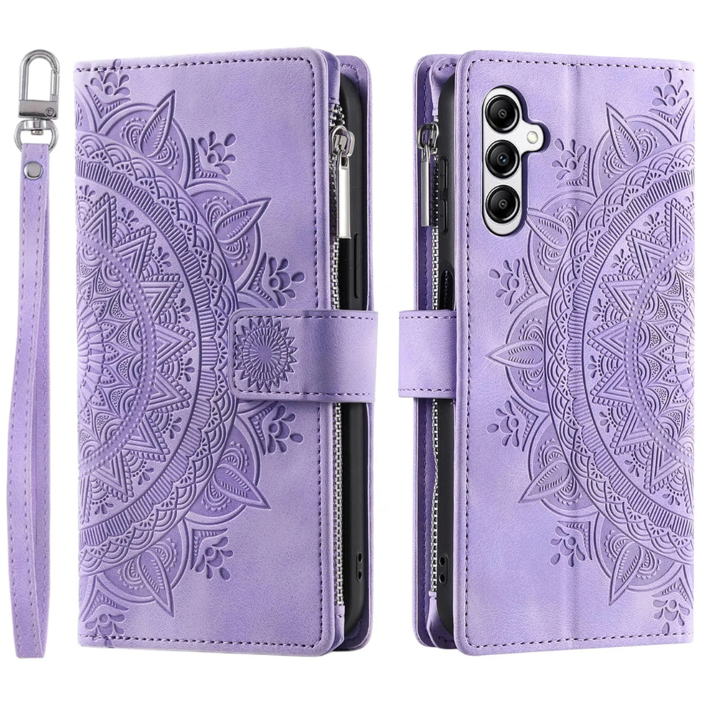 Erro Magnetic Leather Wallet Case With Straps For Galaxy A Series