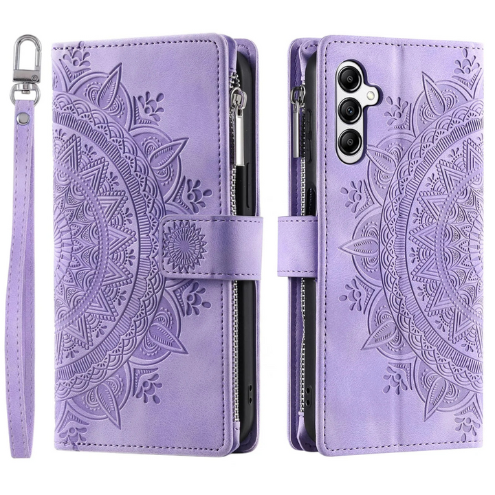 Erro Magnetic Leather Wallet Case With Straps For Galaxy A Series