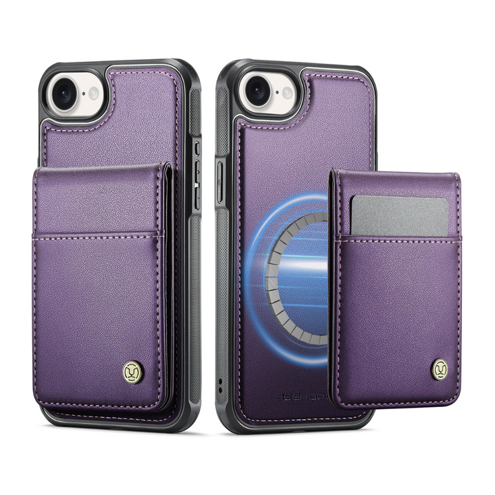 Perdo Magnetic Leather Wallet iPhone Case With Detachable Card Holder