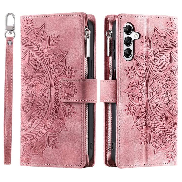Erro Magnetic Leather Wallet Case With Straps For Galaxy A Series