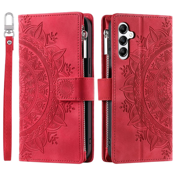 Erro Magnetic Leather Wallet Case With Straps For Galaxy A Series