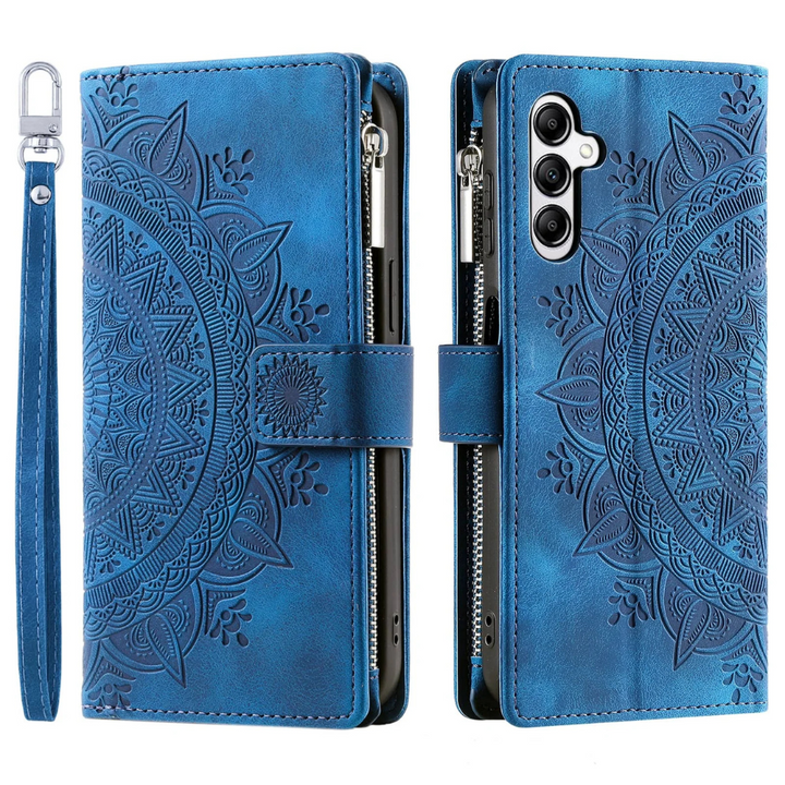 Erro Magnetic Leather Wallet Case With Straps For Galaxy A Series