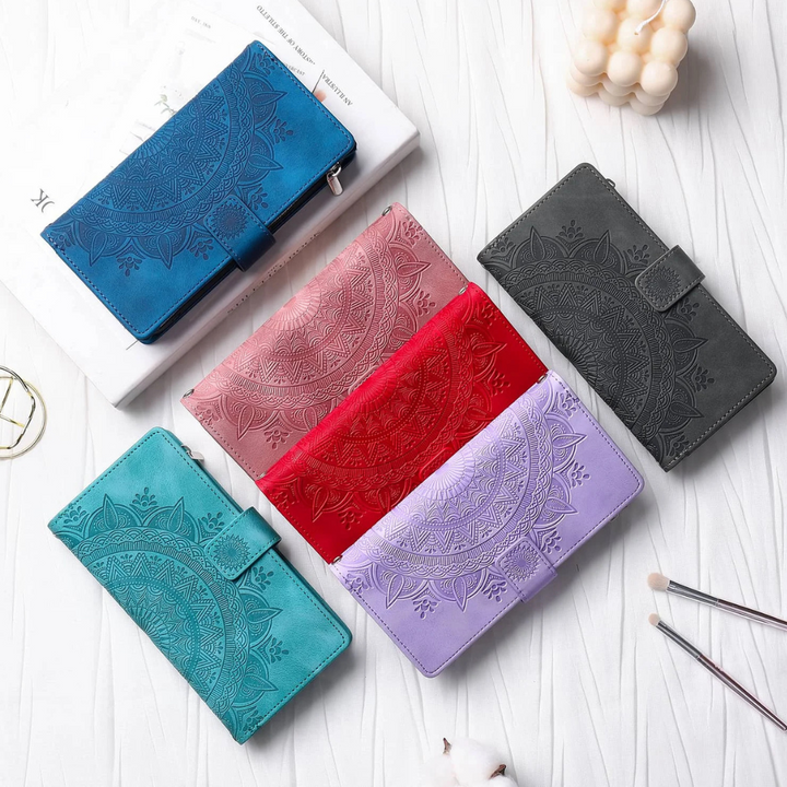 Erro Magnetic Leather Wallet Case With Straps For Galaxy A Series