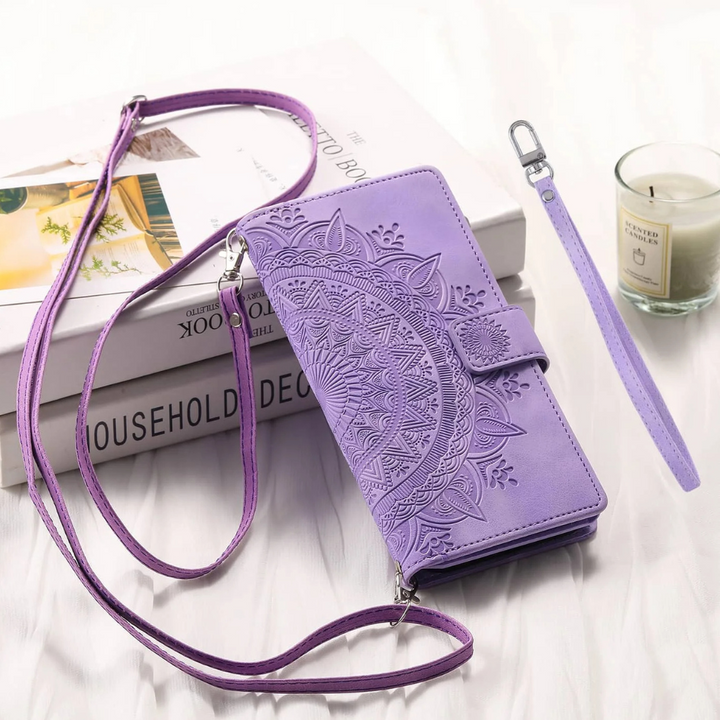 Deus Magnetic Leather Wallet Galaxy Case With Straps