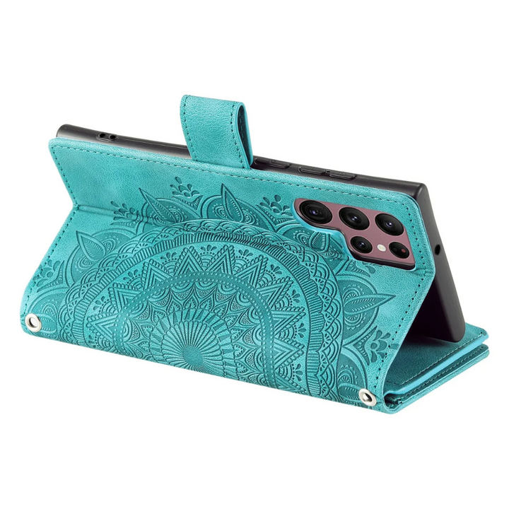 Deus Magnetic Leather Wallet Galaxy Case With Straps