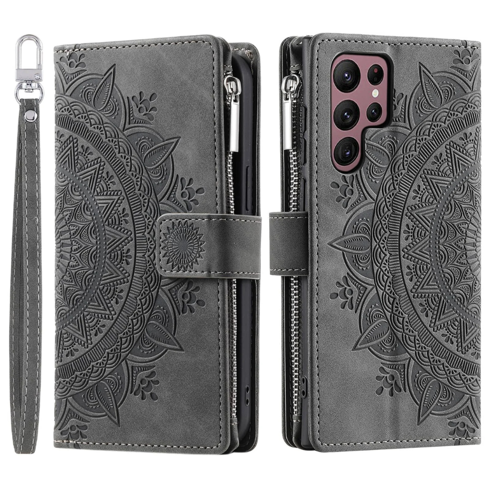 Educo Magnetic Leather Wallet Case With Straps For Galaxy S Series