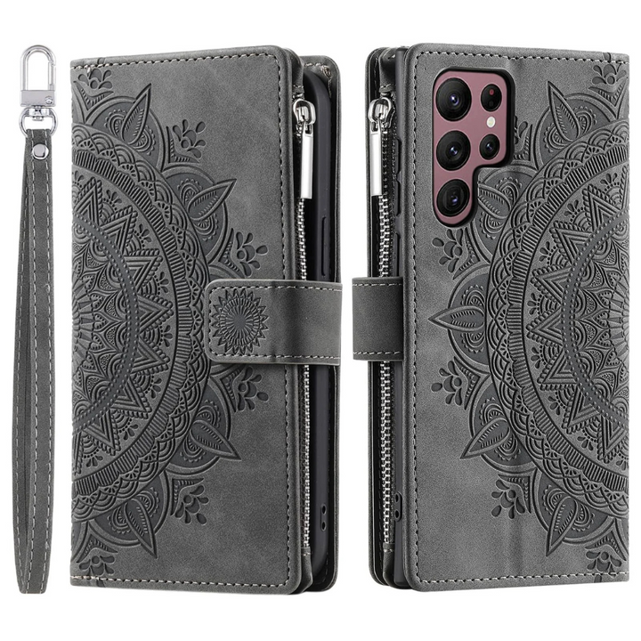 Educo Magnetic Leather Wallet Case With Straps For Galaxy S Series