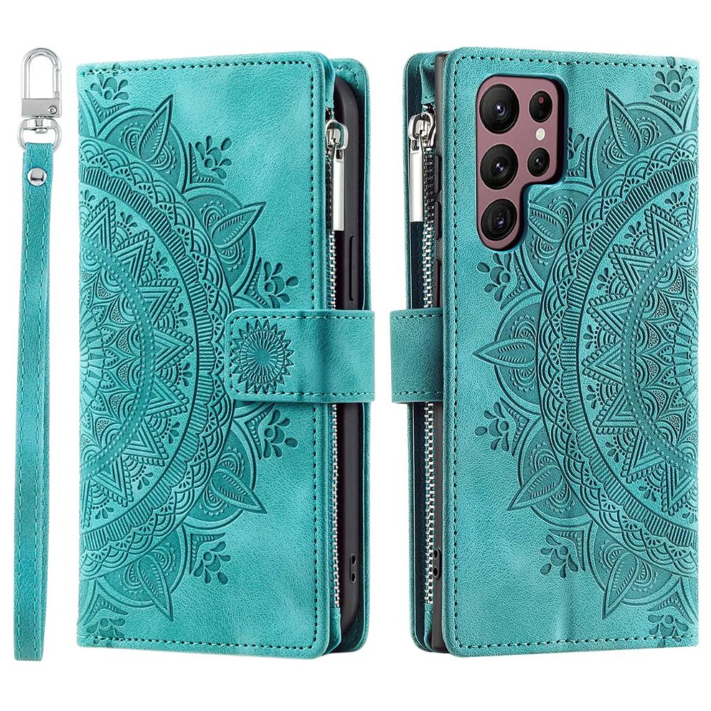 Educo Magnetic Leather Wallet Case With Straps For Galaxy S Series