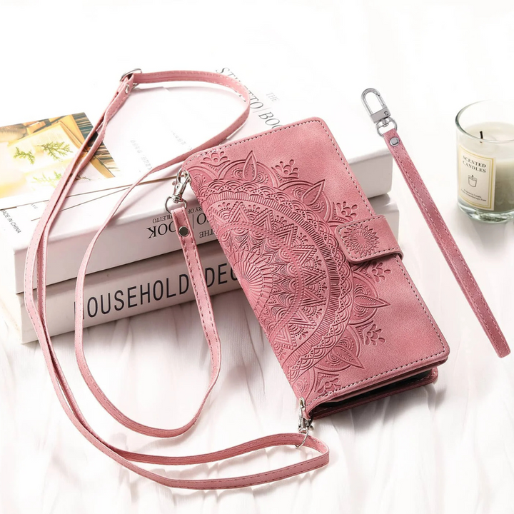 Deus Magnetic Leather Wallet Galaxy Case With Straps