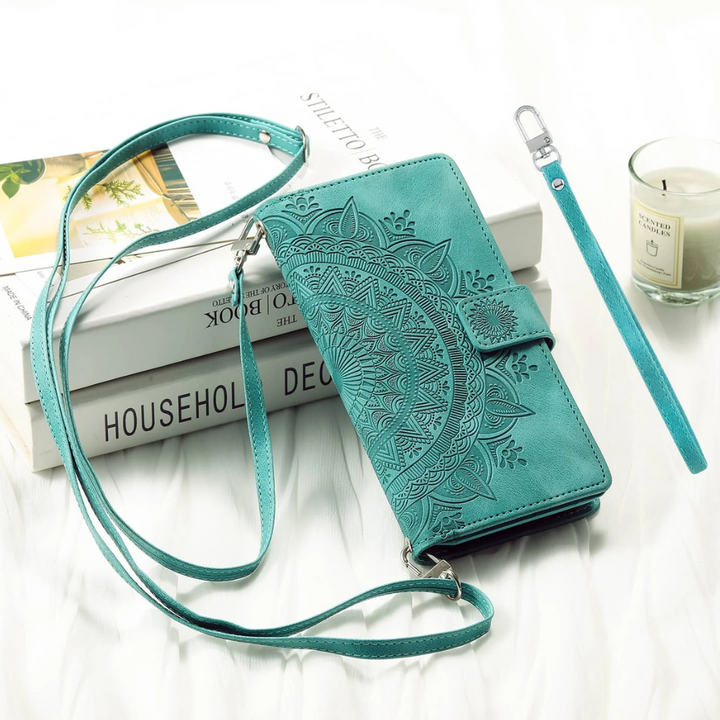 Deus Magnetic Leather Wallet Galaxy Case With Straps