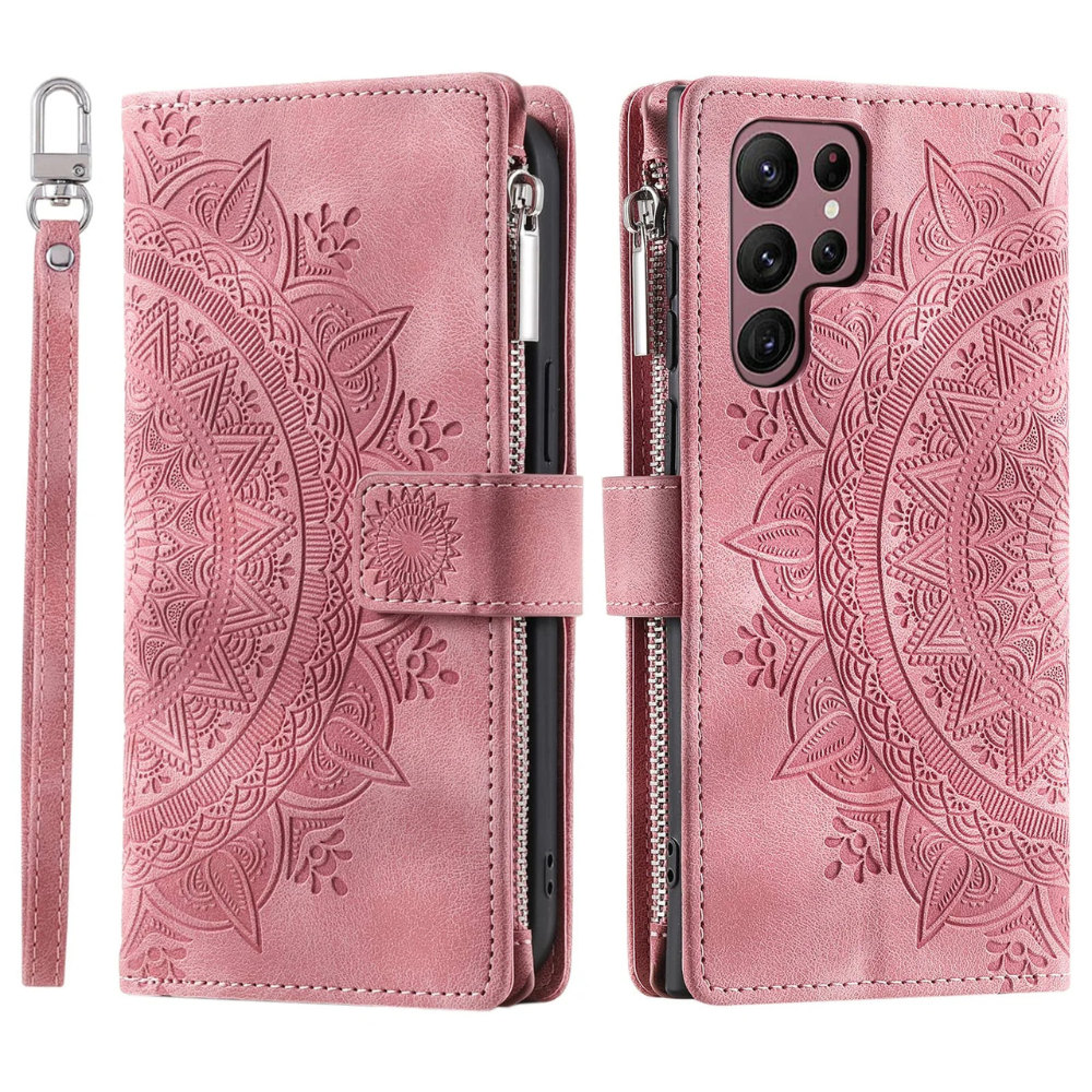 Educo Magnetic Leather Wallet Case With Straps For Galaxy S Series