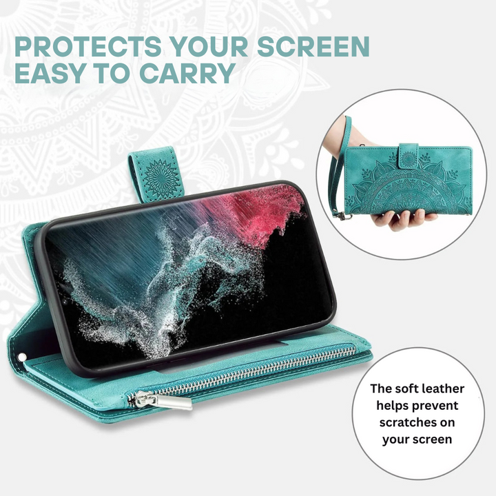 Deus Magnetic Leather Wallet Galaxy Case With Straps