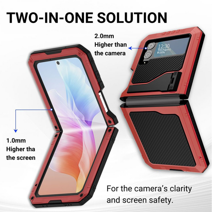 Olim Shockproof Case With Kickstand and Camera Protection for Samsung Galaxy Z Flip 4 - Astra Cases