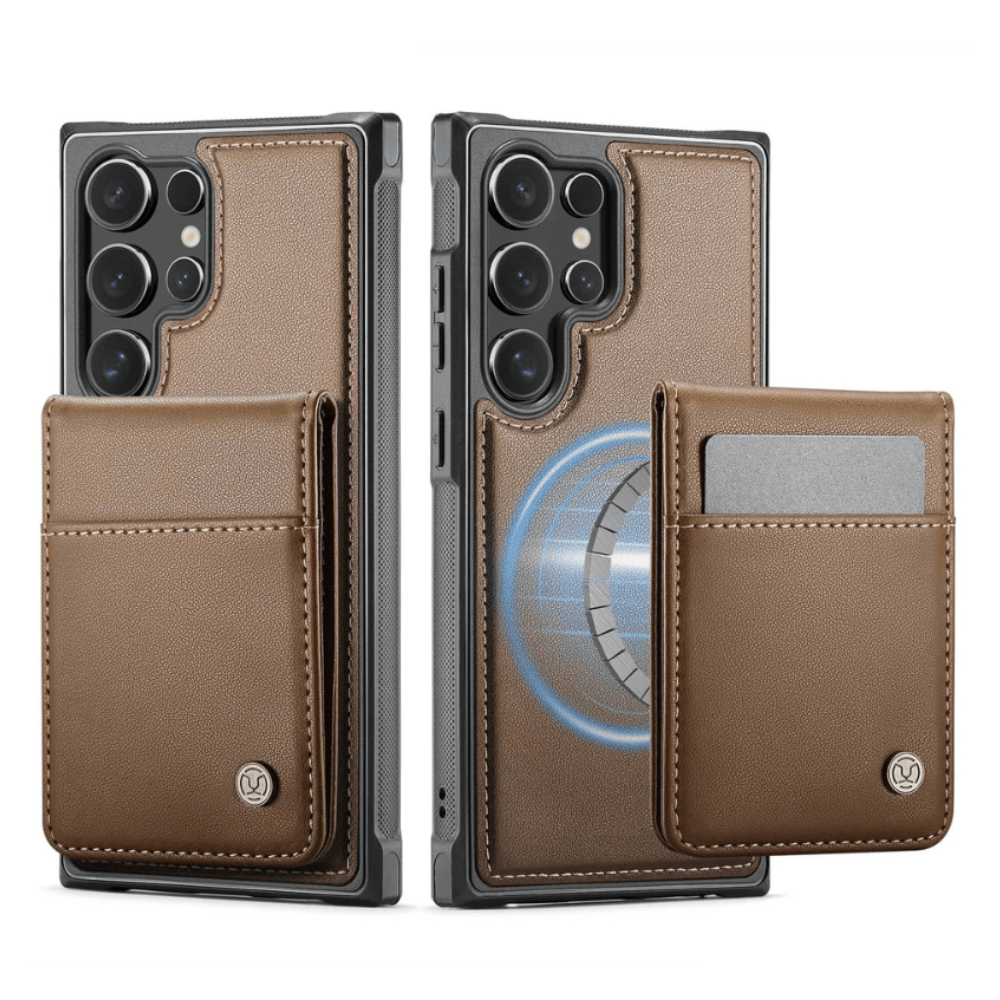 Pando Magnetic Leather Galaxy Wallet Case With Detachable Card Holder