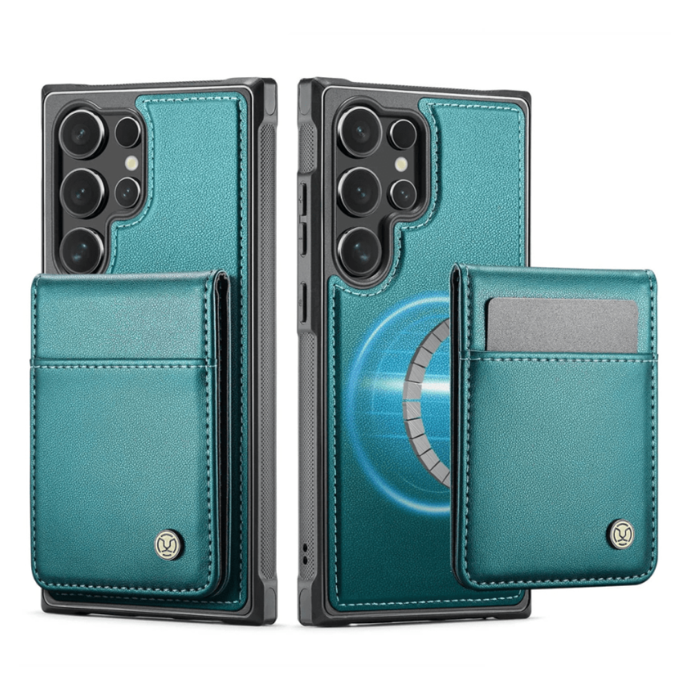 Pando Magnetic Leather Galaxy Wallet Case With Detachable Card Holder