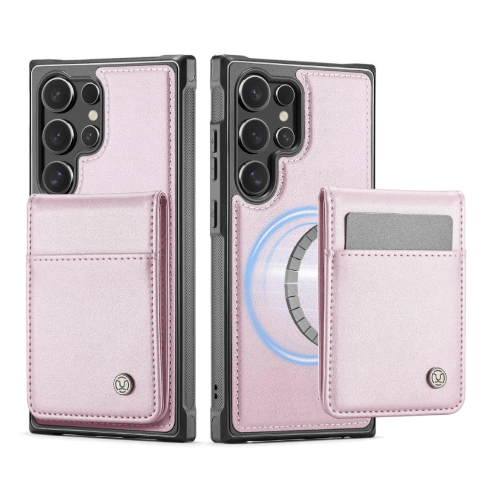 Pando Magnetic Leather Galaxy Wallet Case With Detachable Card Holder