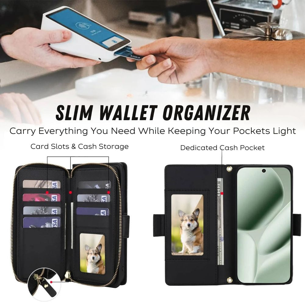 Aeneus Quilted Leather Wallet Case for Google Pixel - Astra Cases
