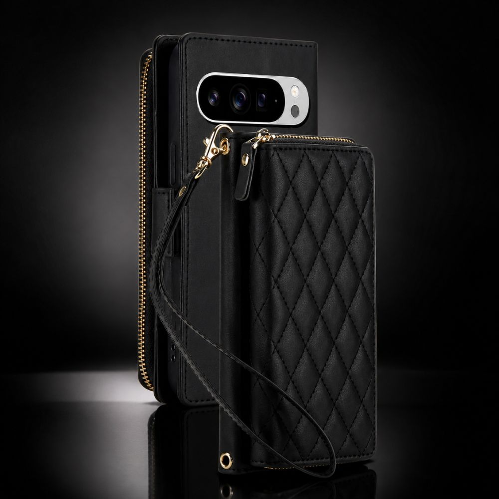 Aeneus Quilted Leather Wallet Case for Google Pixel - Astra Cases
