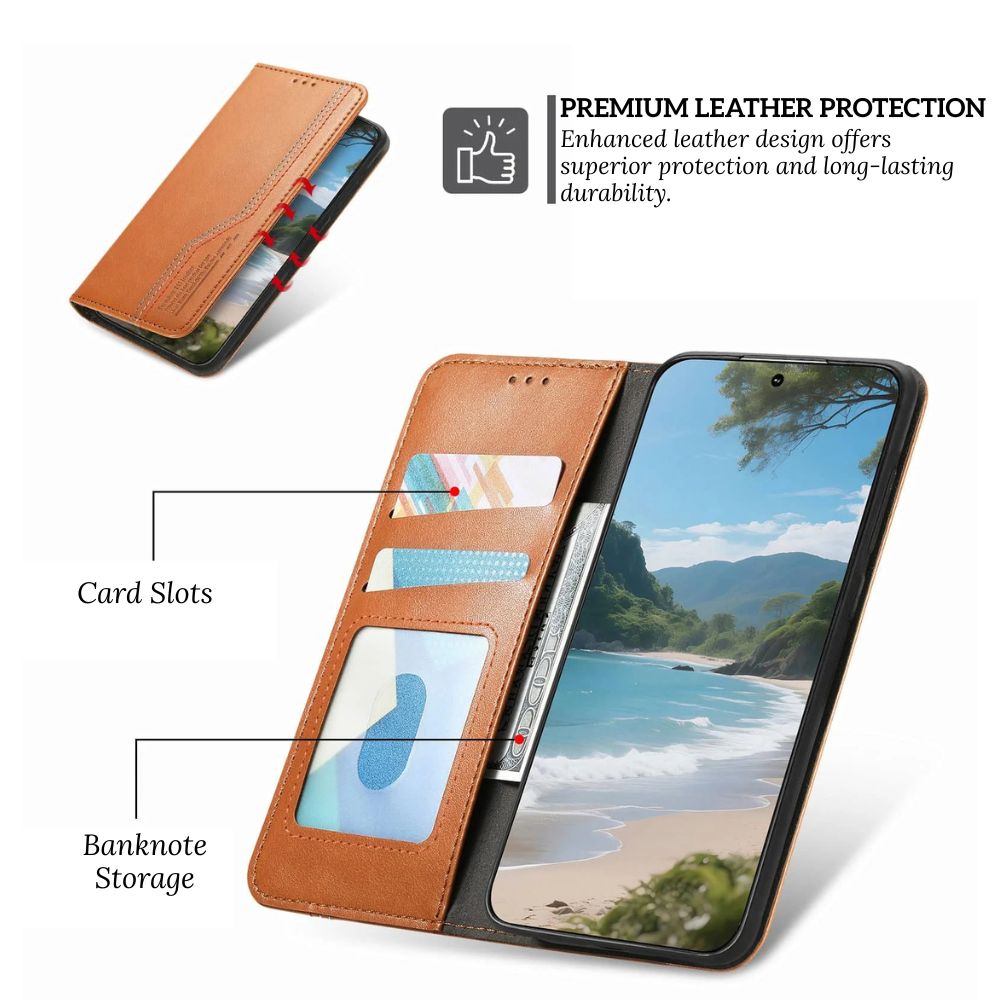 Ceno Leather Wallet Flip Case For Google Pixel - Astra Cases