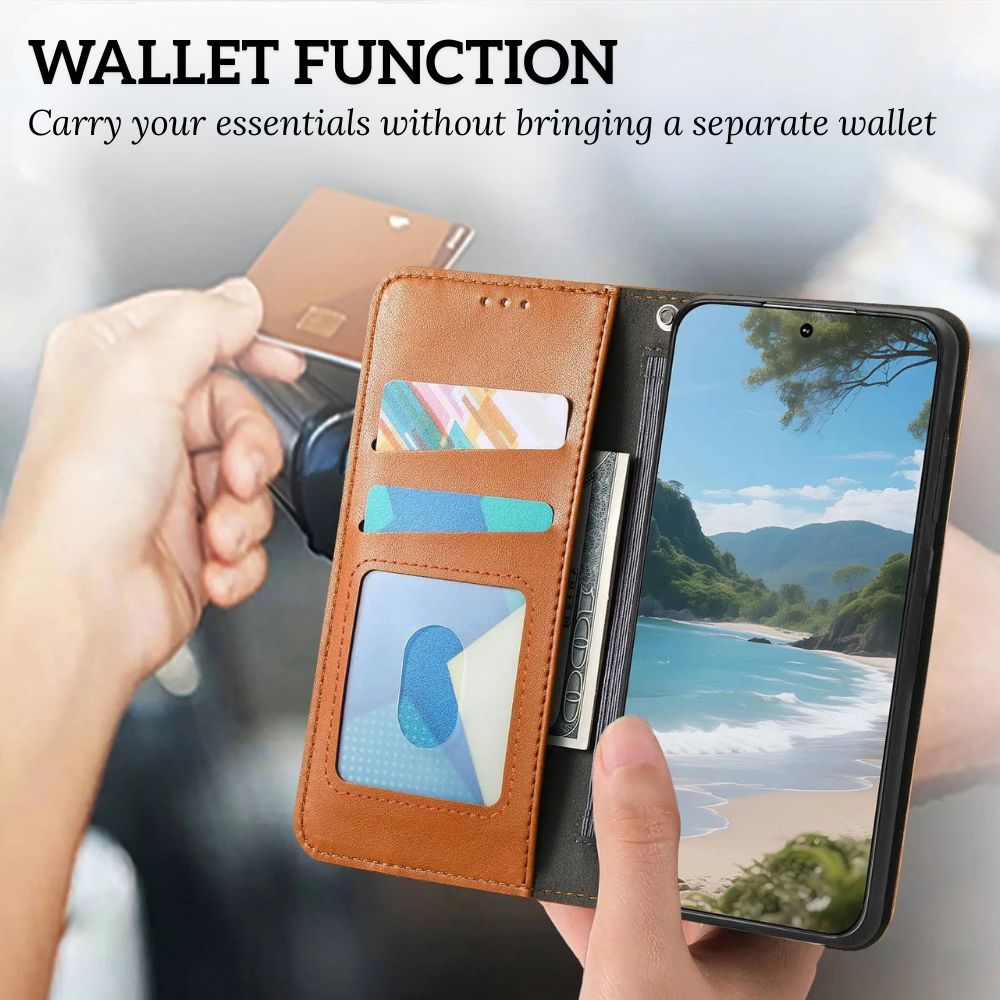 Ceno Leather Wallet Flip Case For Google Pixel - Astra Cases
