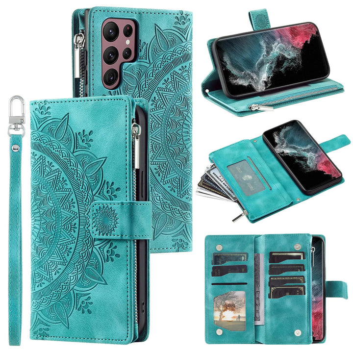 Deus Magnetic Leather Wallet Galaxy Case With Straps