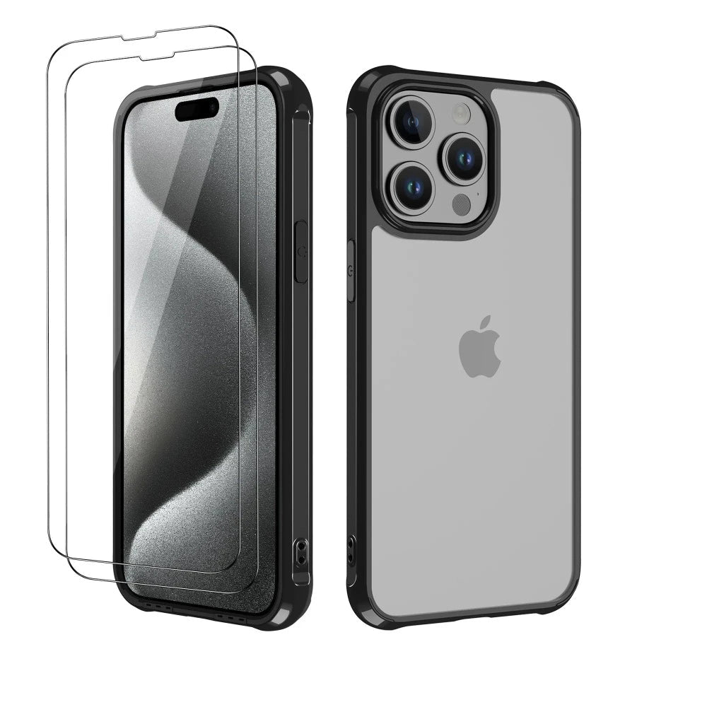 Evoco Shockproof iPhone Case With 2-Piece Clear Screen Protectors - Astra Cases