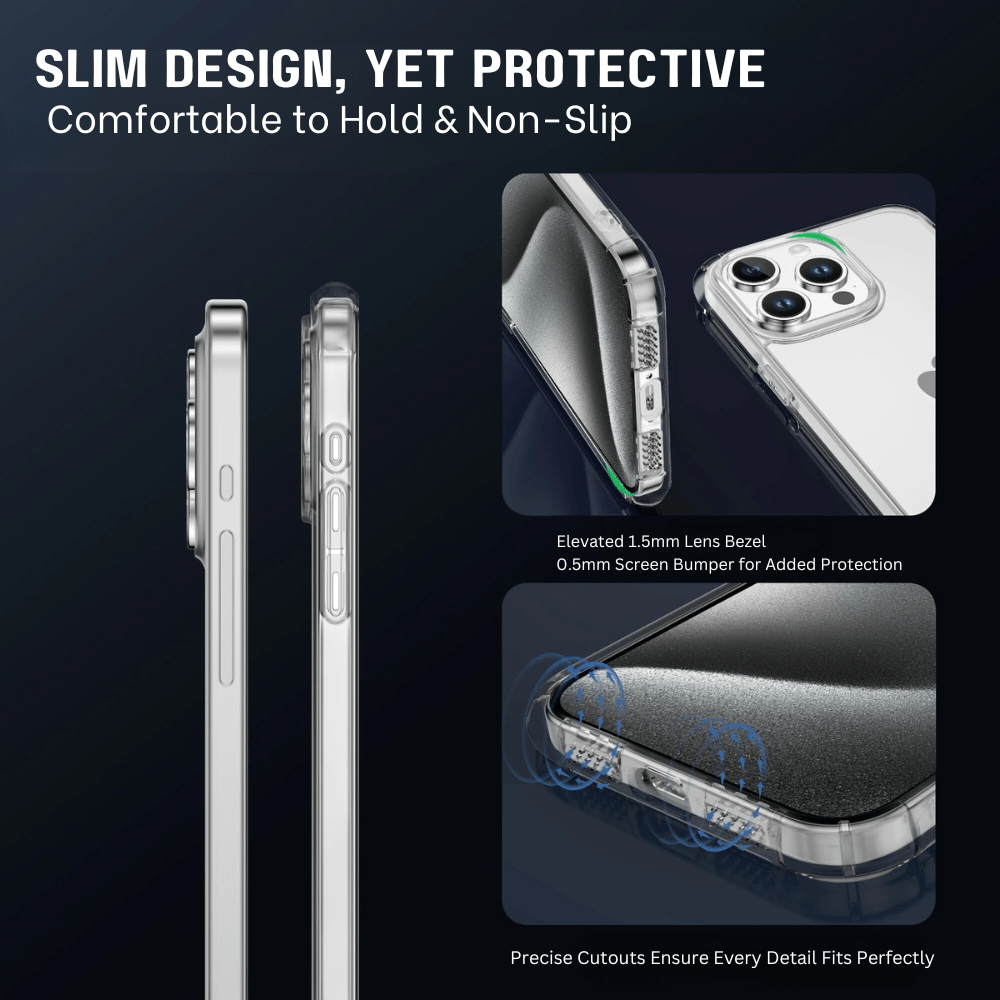 Evoco Shockproof iPhone Case With 2-Piece Clear Screen Protectors - Astra Cases