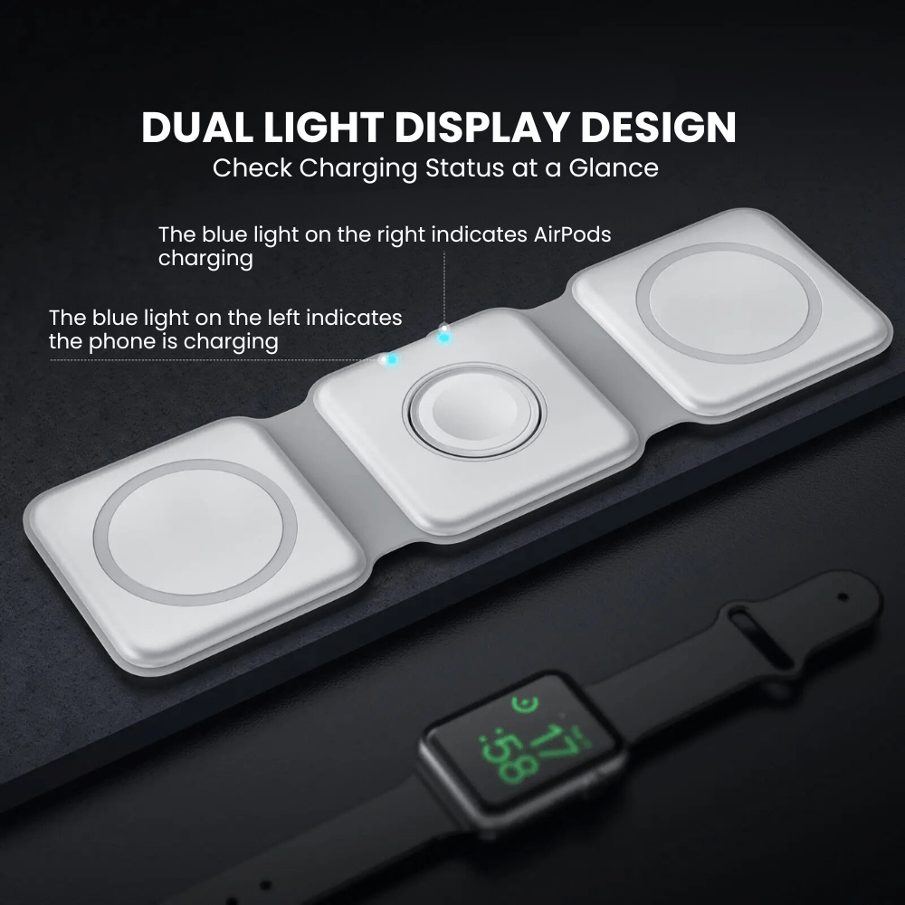 Genus 3 - in - 1 Foldable Magnetic Wireless Charger - Astra Cases