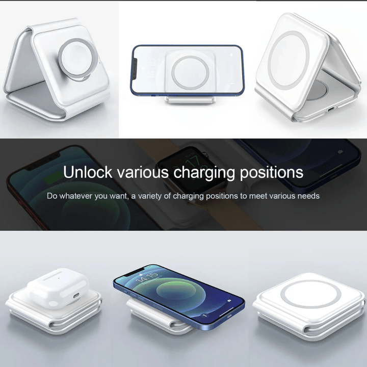 Genus 3 - in - 1 Foldable Magnetic Wireless Charger - Astra Cases