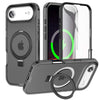 Dives Shockproof Matte iPhone Case With Screen Protector And Ring Holder