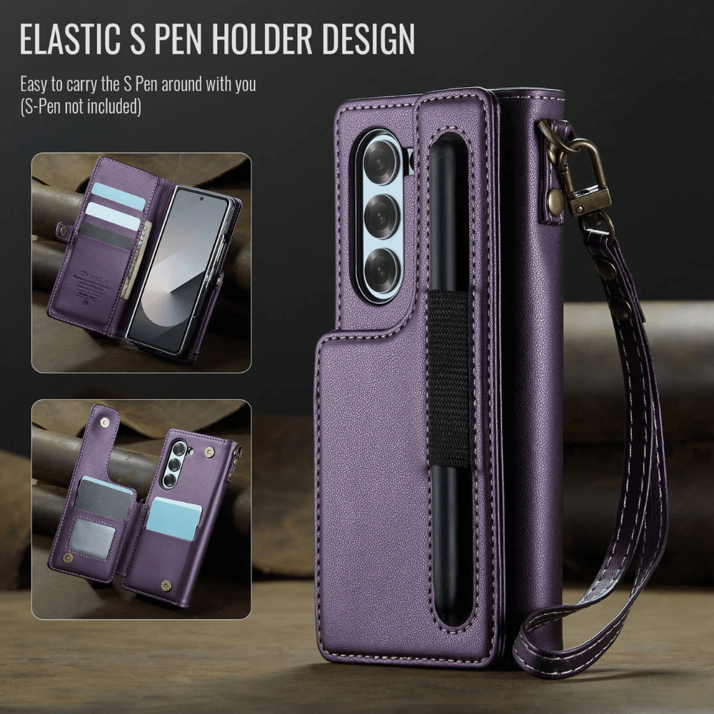 Palma RFID Blocking Wallet Case For Galaxy Z Fold 6 With Pen Holder Slot - Astra Cases