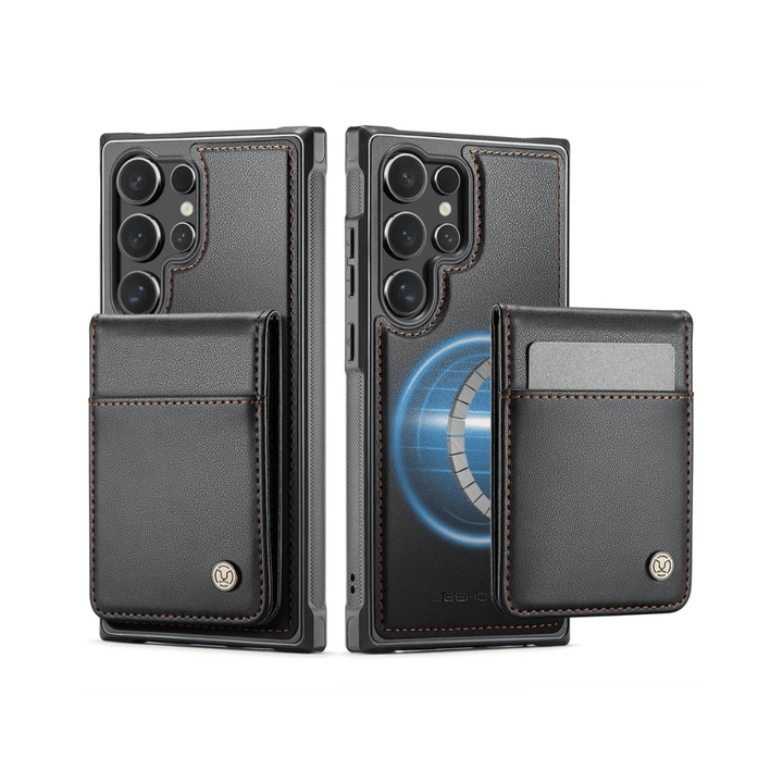 Pando Magnetic Leather Galaxy Wallet Case With Detachable Card Holder - Astra Cases