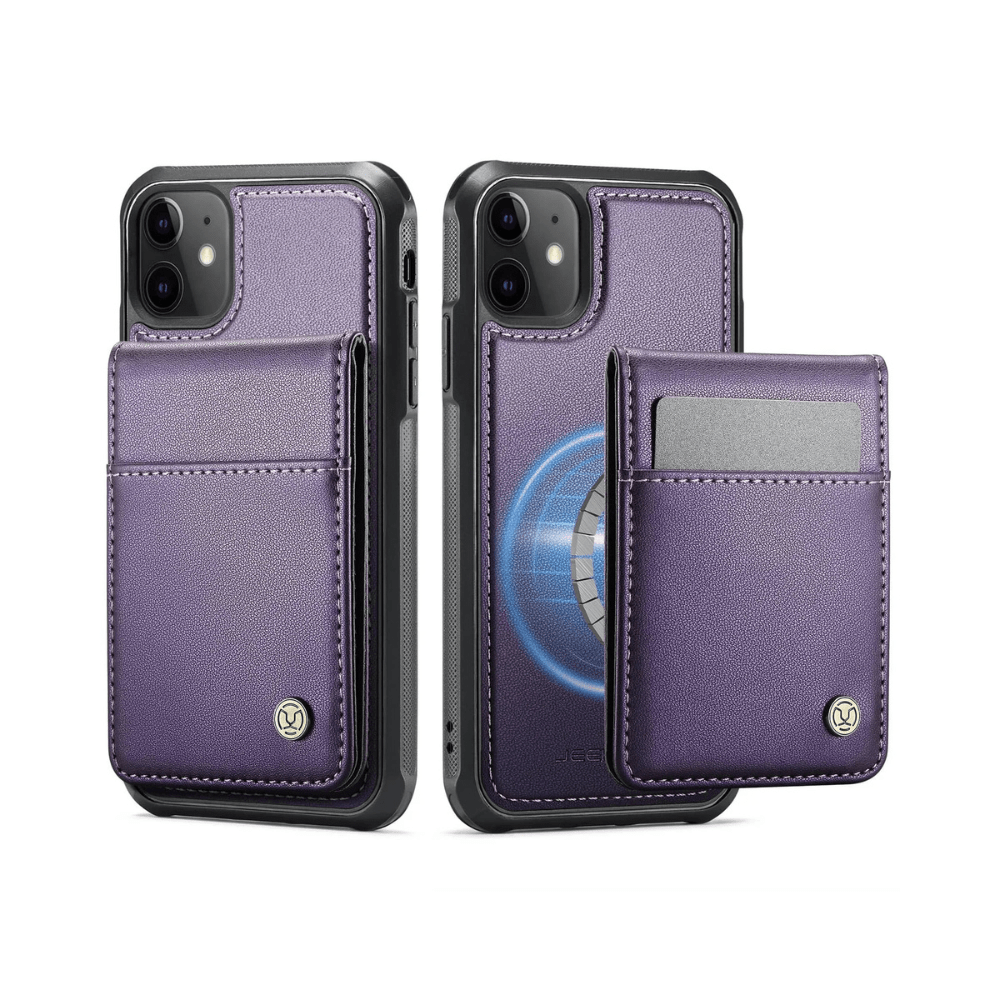 Pereo Magnetic Leather Wallet iPhone Case With Detachable Card Holder - Astra Cases