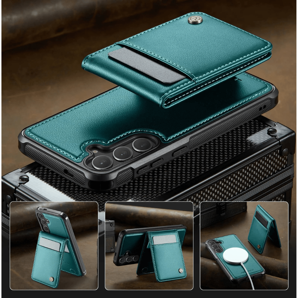 Prolix Magnetic Leather Wallet Galaxy Case With Detachable Card Holder - Astra Cases