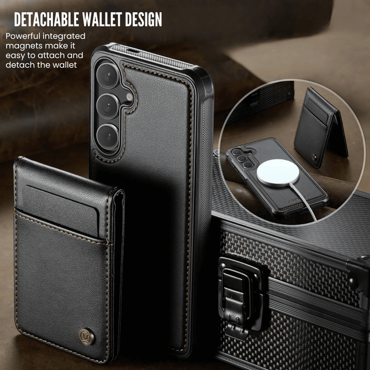 Prolix Magnetic Leather Wallet Galaxy Case With Detachable Card Holder - Astra Cases