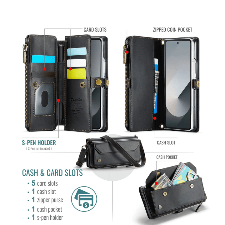 Rectus RFID Blocking Wallet Case For Galaxy Z Fold With Pen Holder Slot - Astra Cases