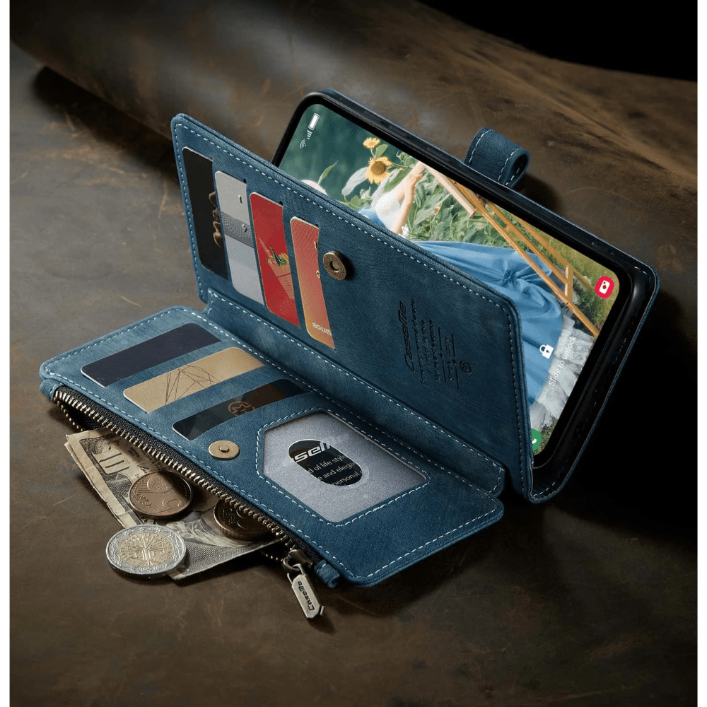 Saevio Magnetic Leather Wallet Case For Galaxy Note Series